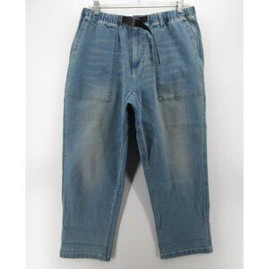 Gramicci Jeans Medium Loose Tapered Ridge Denim Pants Belted Crop